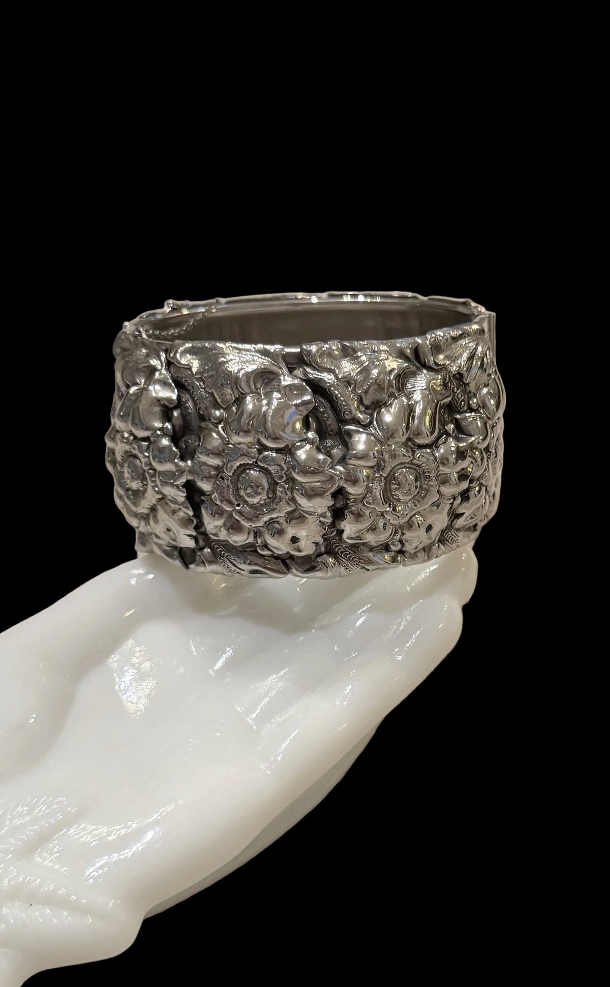 Silver Repousse Clamper