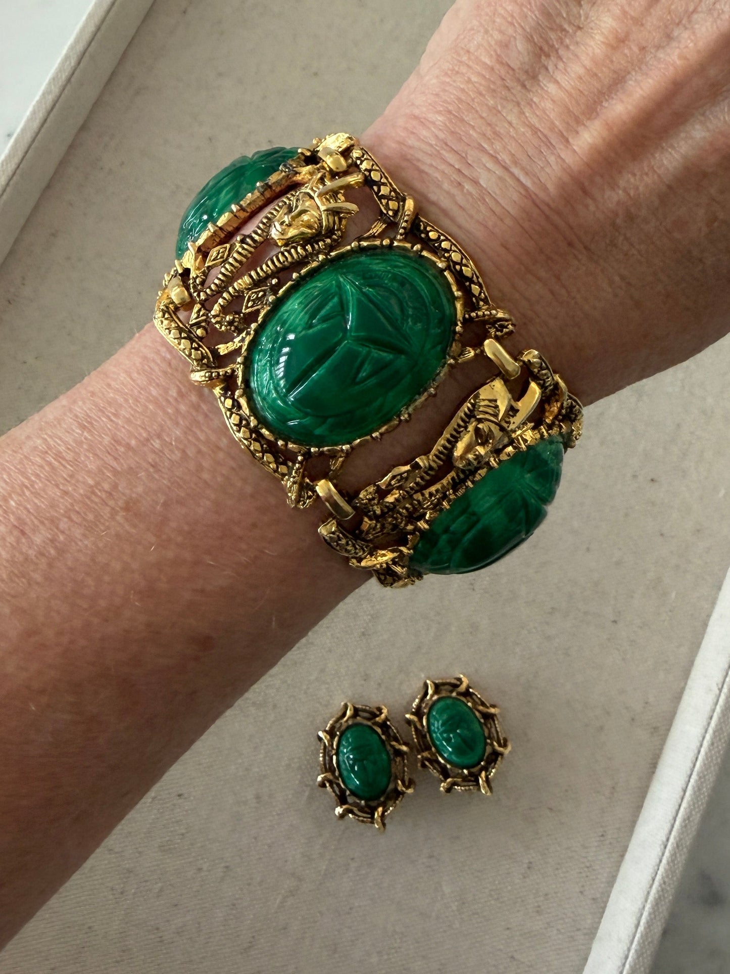 Egyptian Revival Scarab Set