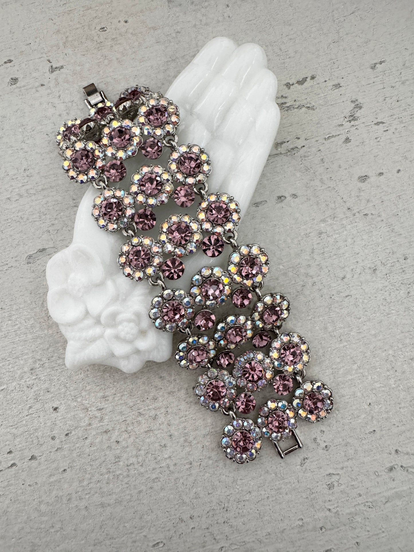 Lavender & AB Rhinestone Bracelet