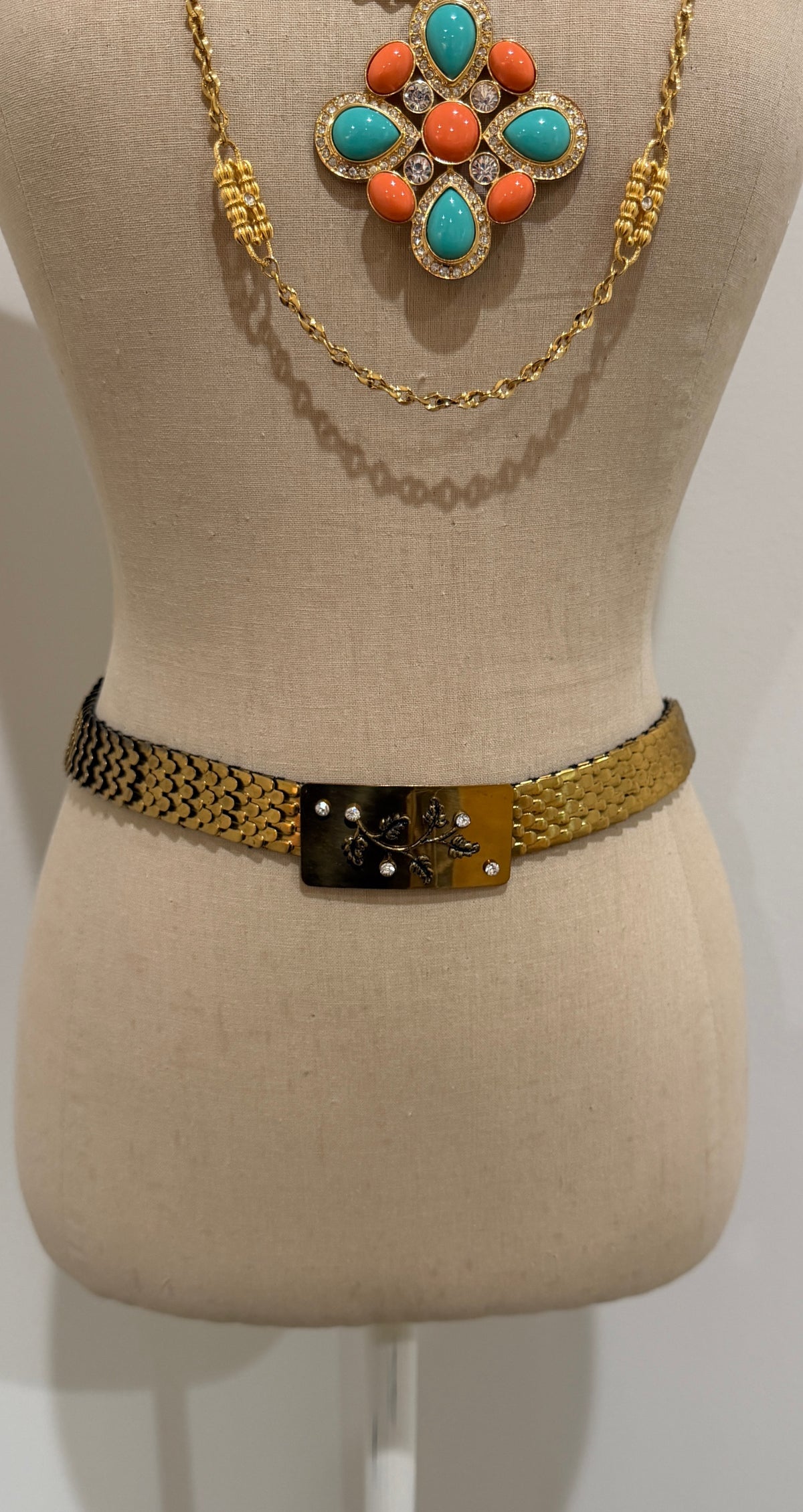 1970s/80s Gold Fish Scale Stretch Belt