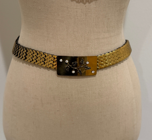 1970s/80s Gold Fish Scale Stretch Belt