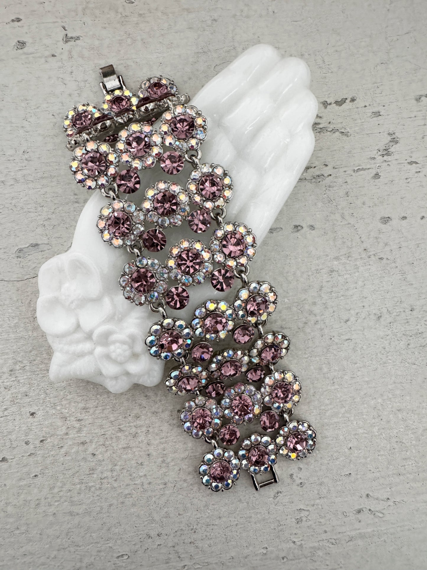 Lavender & AB Rhinestone Bracelet