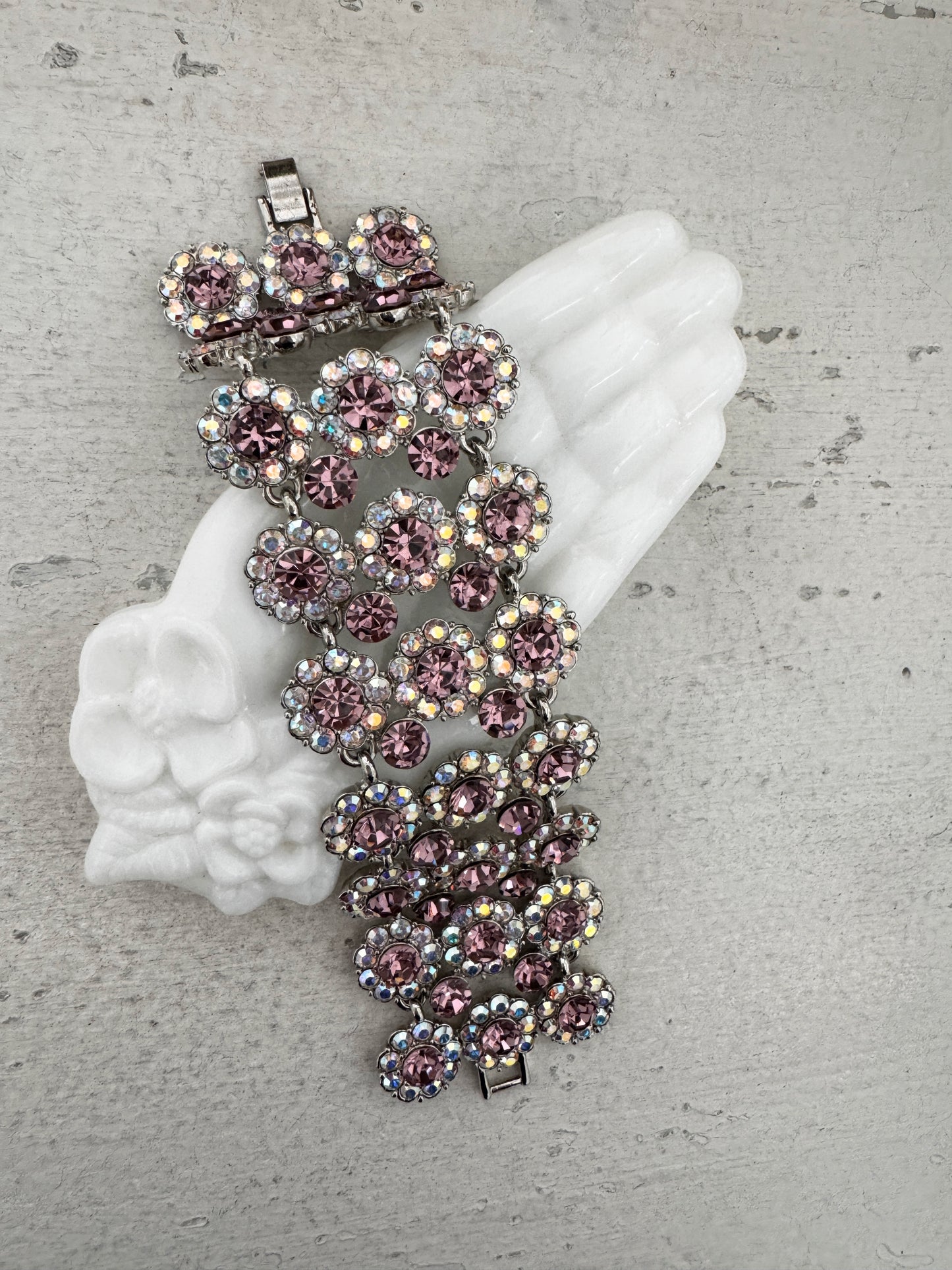 Lavender & AB Rhinestone Bracelet