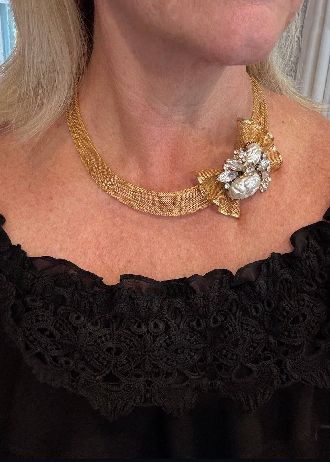 Repurposed signed “Givenchy” bow necklace