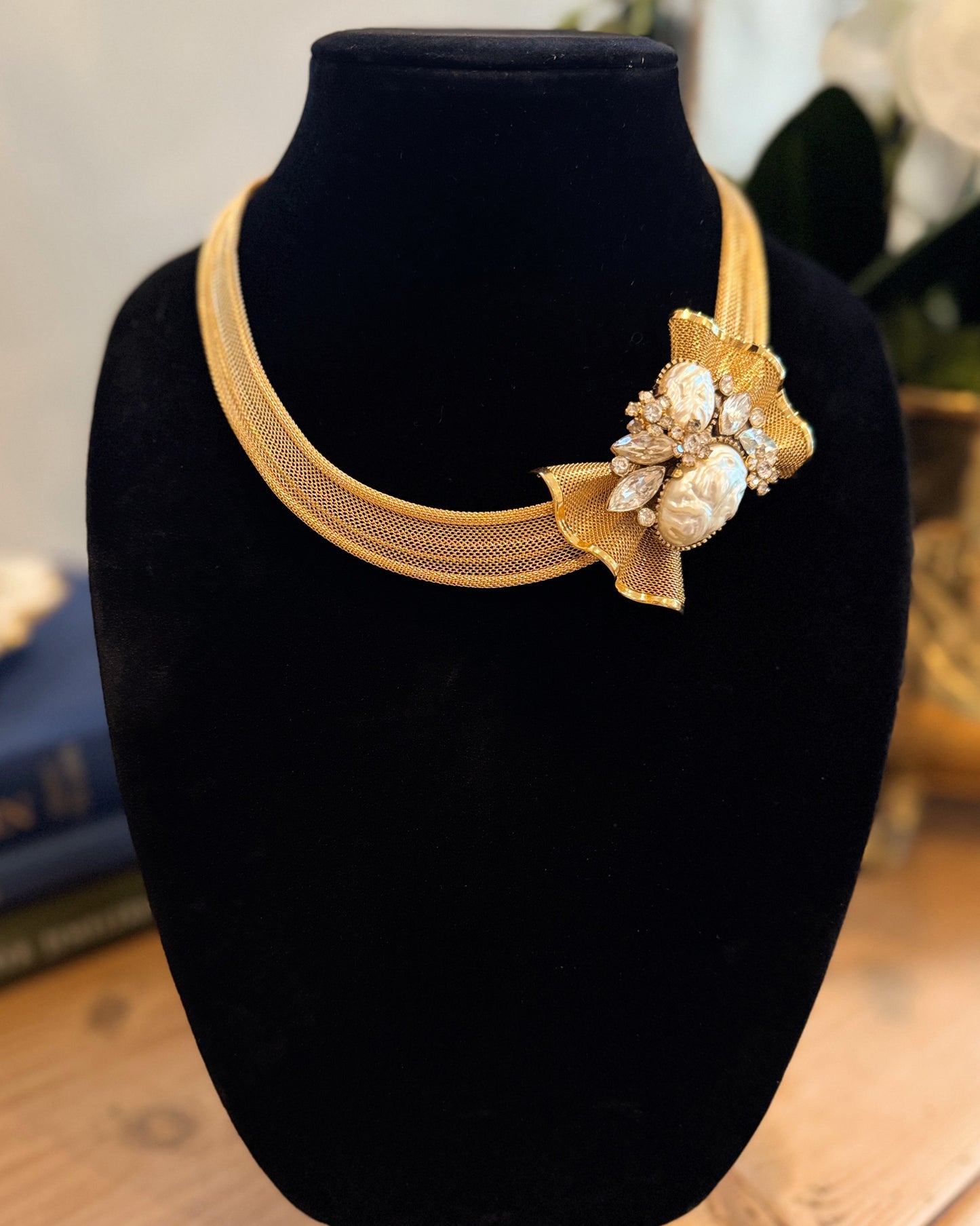 Repurposed signed “Givenchy” bow necklace