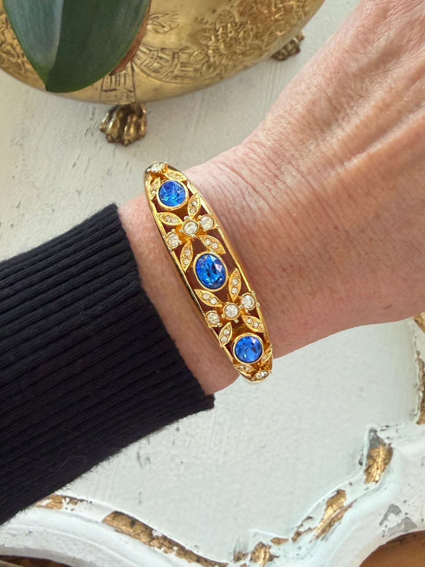 Blue Rhinestone Bangle