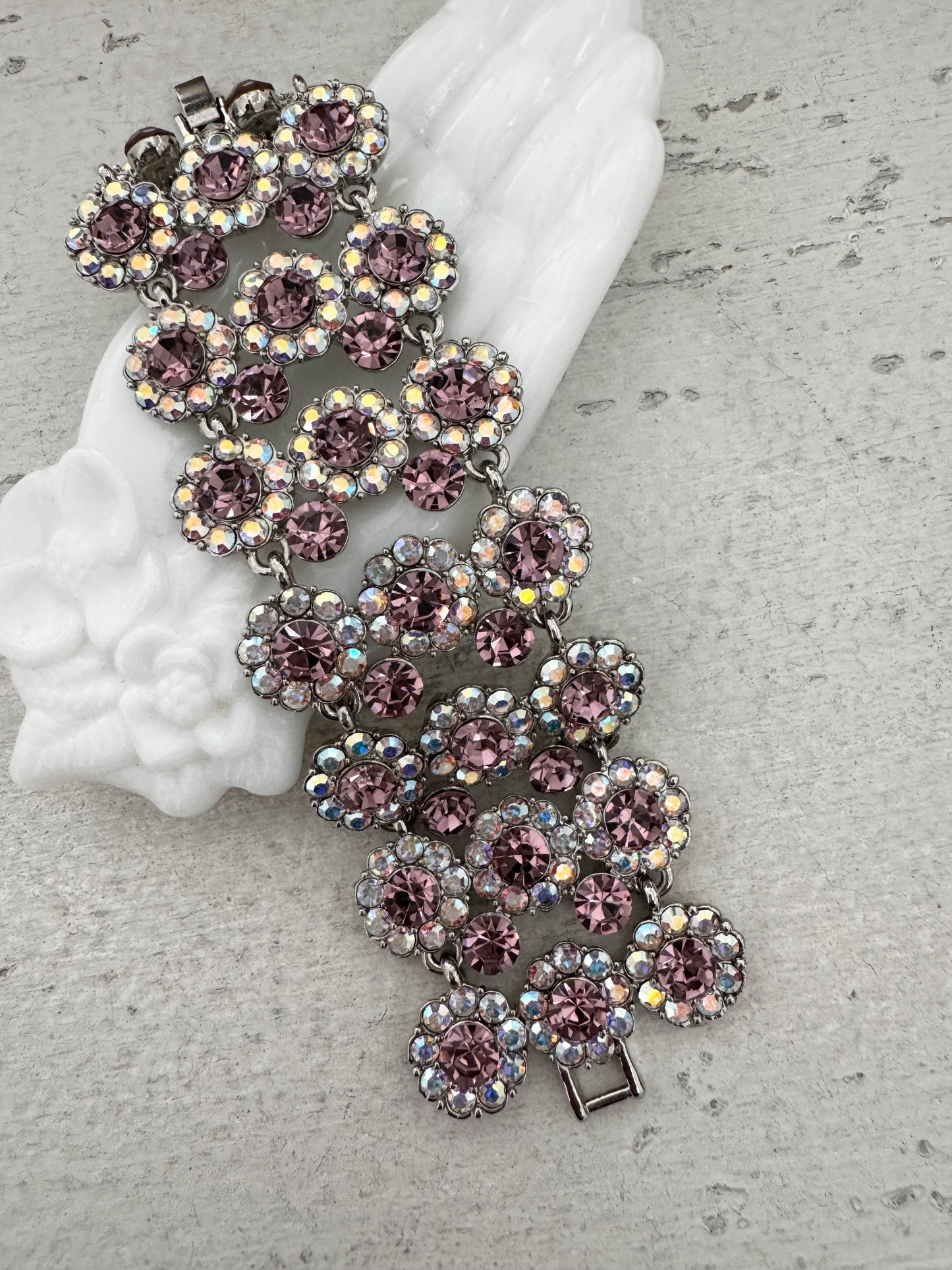 Lavender & AB Rhinestone Bracelet