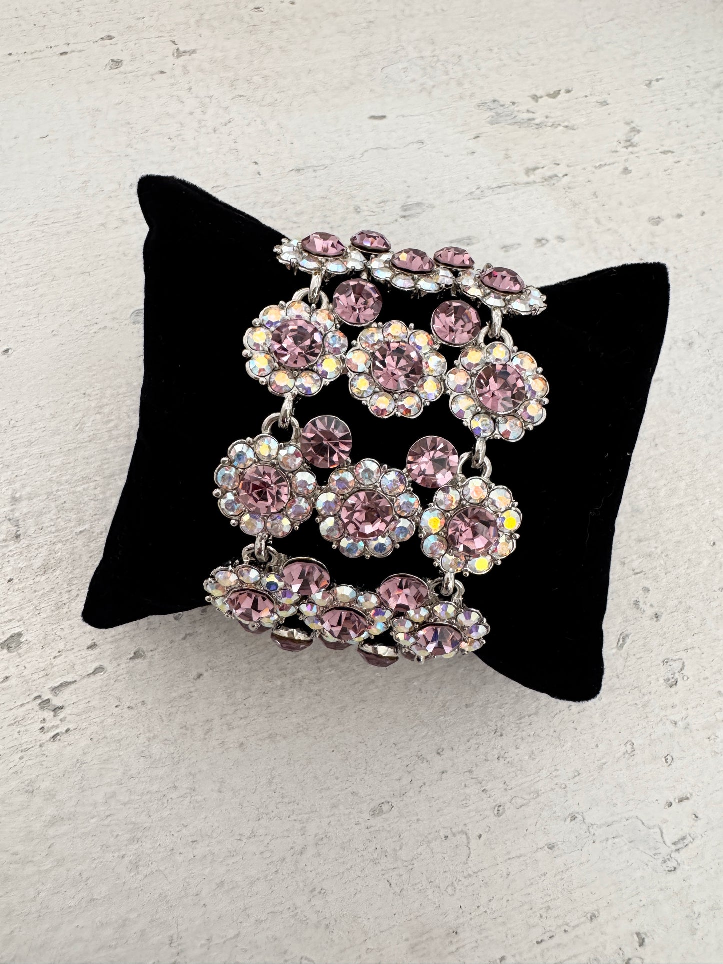 Lavender & AB Rhinestone Bracelet