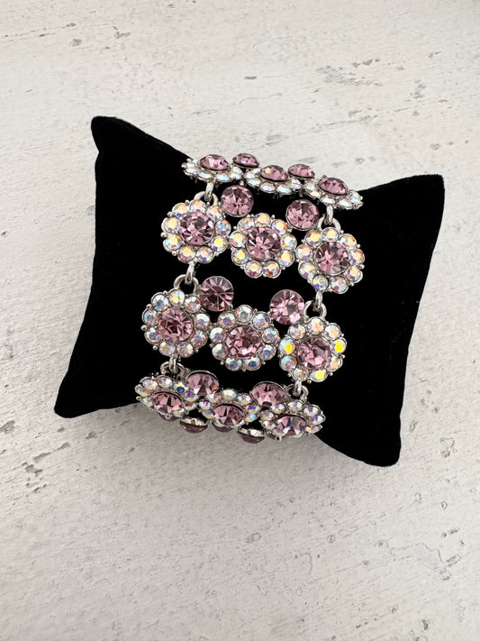 Lavender & AB Rhinestone Bracelet