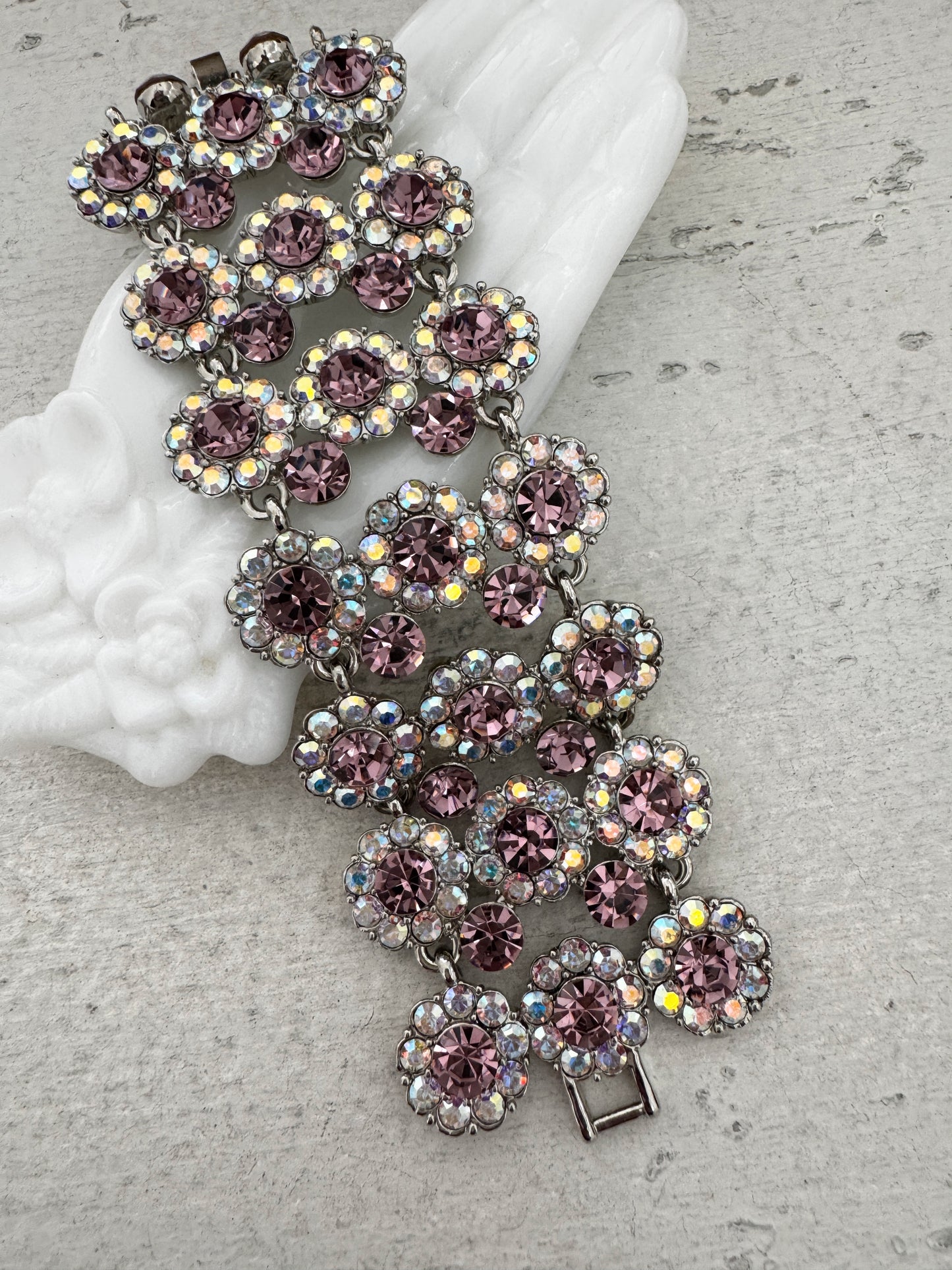 Lavender & AB Rhinestone Bracelet