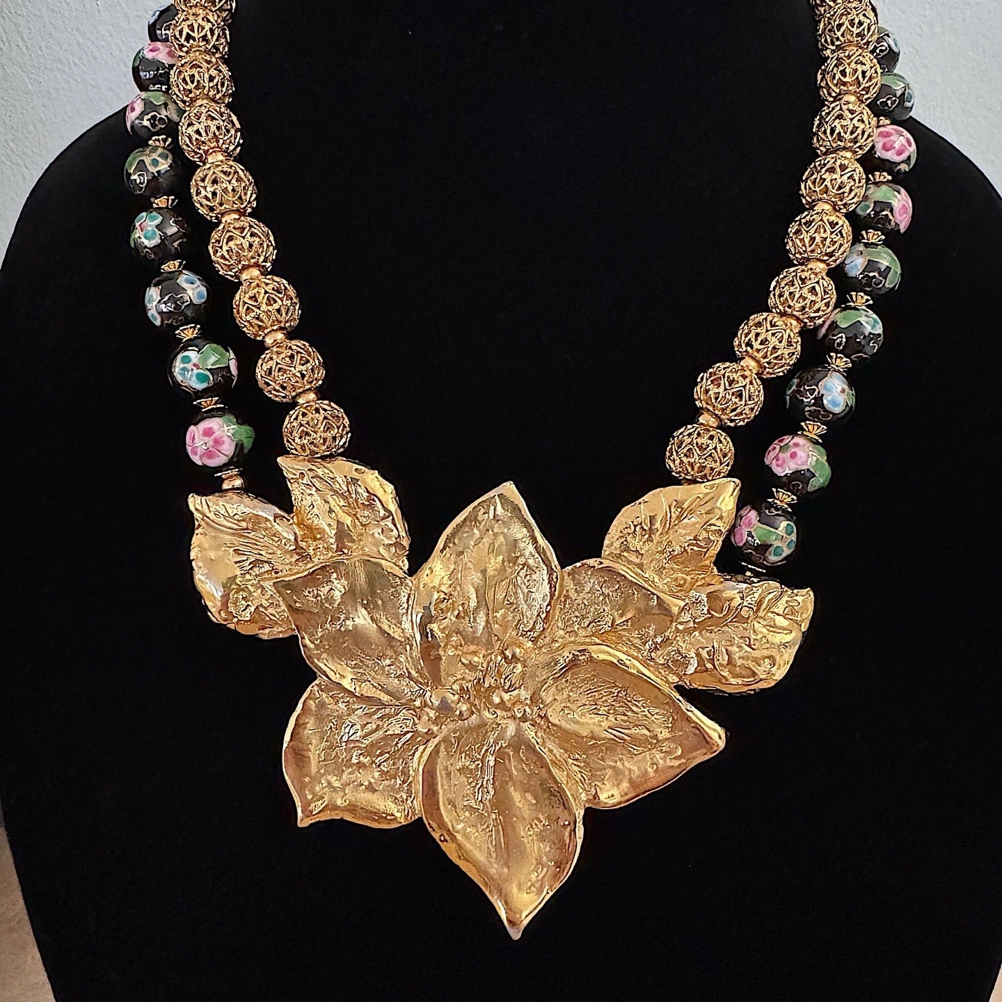 Custom Cloisonné Bead Statement Necklace