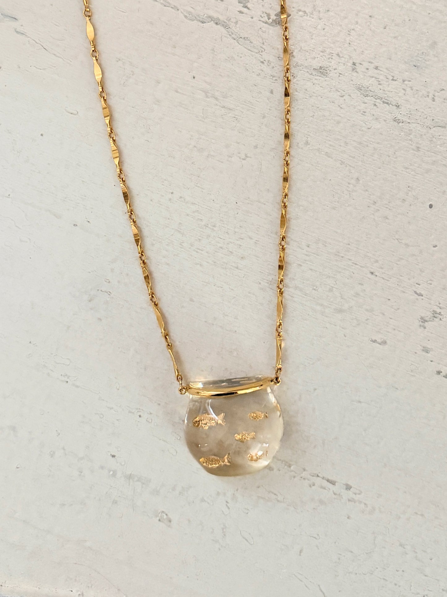 Lucite Fish Bowl Necklace