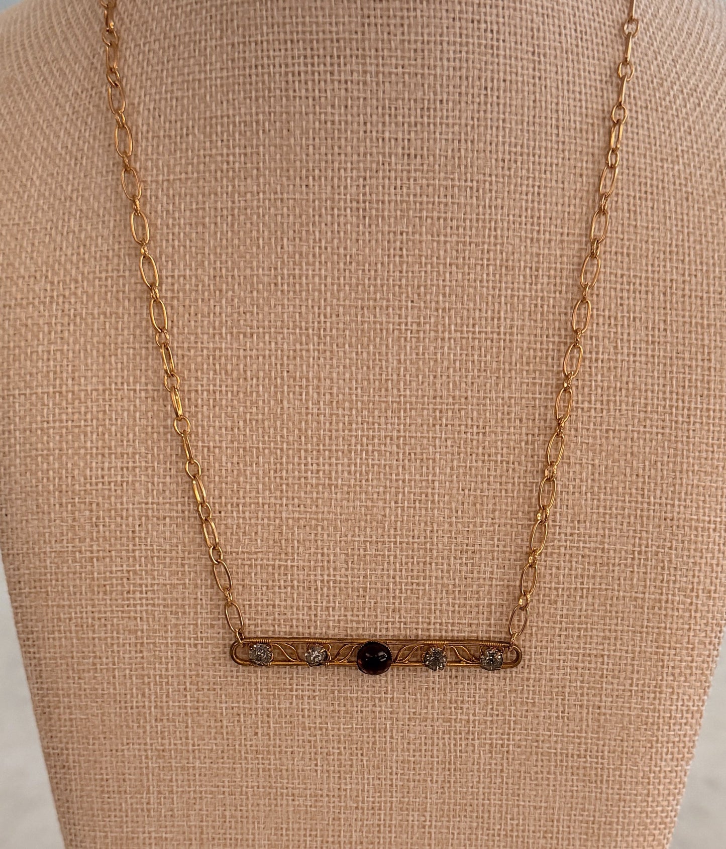 Custom Purple & Gray Bar Pin Necklace