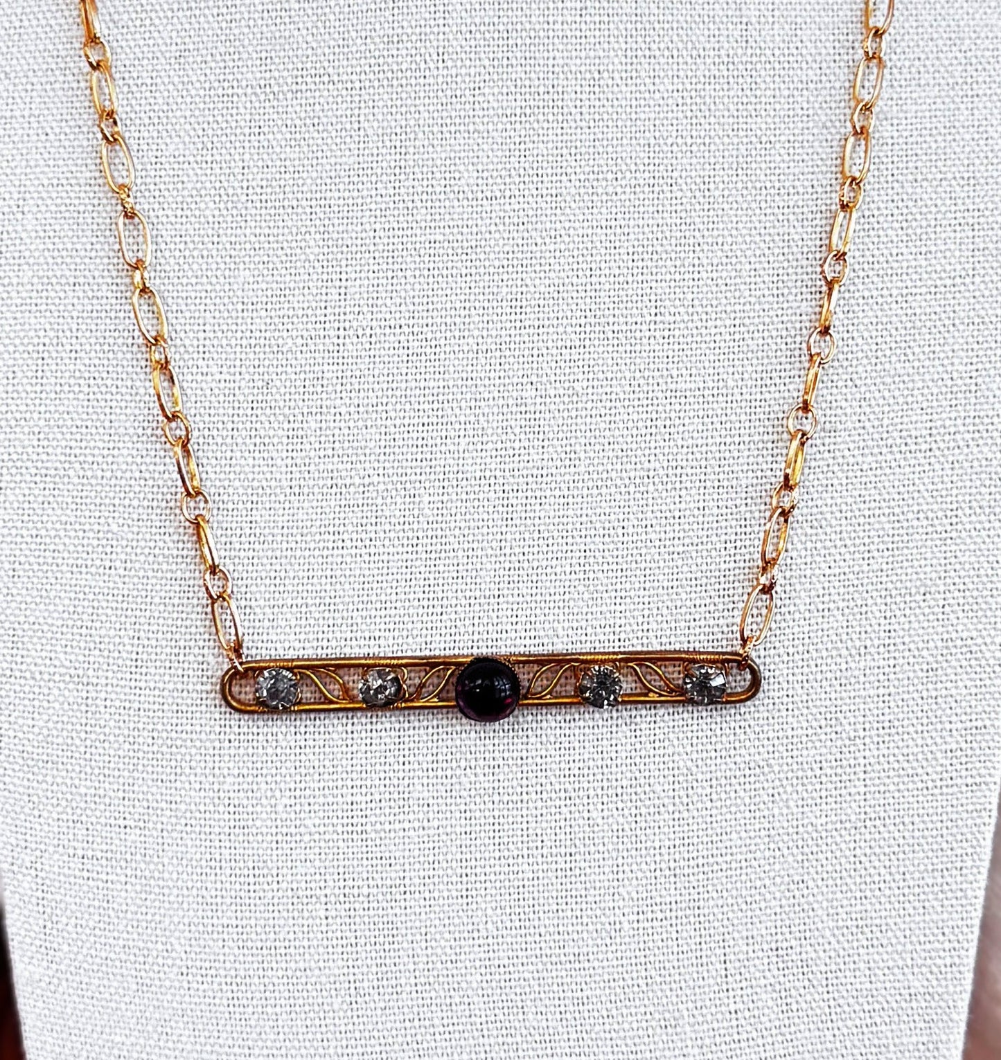Custom Purple & Gray Bar Pin Necklace