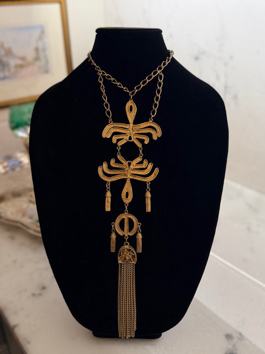 Etruscan Style Tassel Necklace