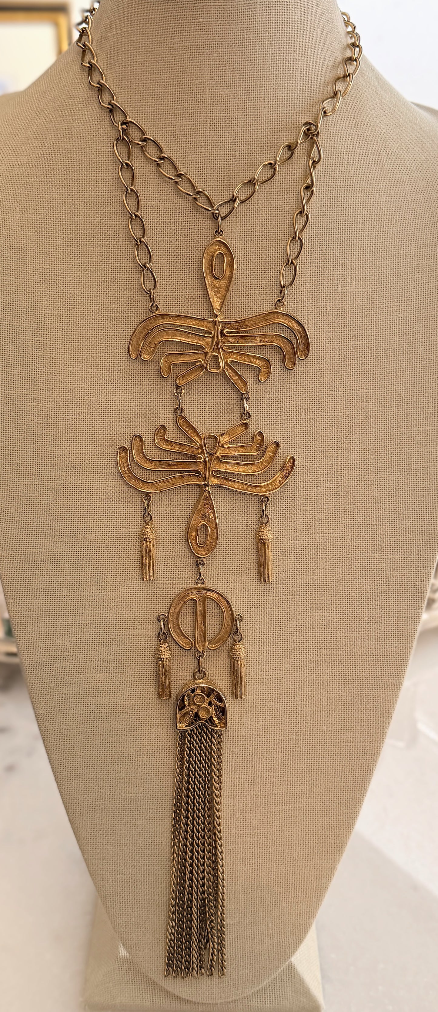 Etruscan Style Tassel Necklace