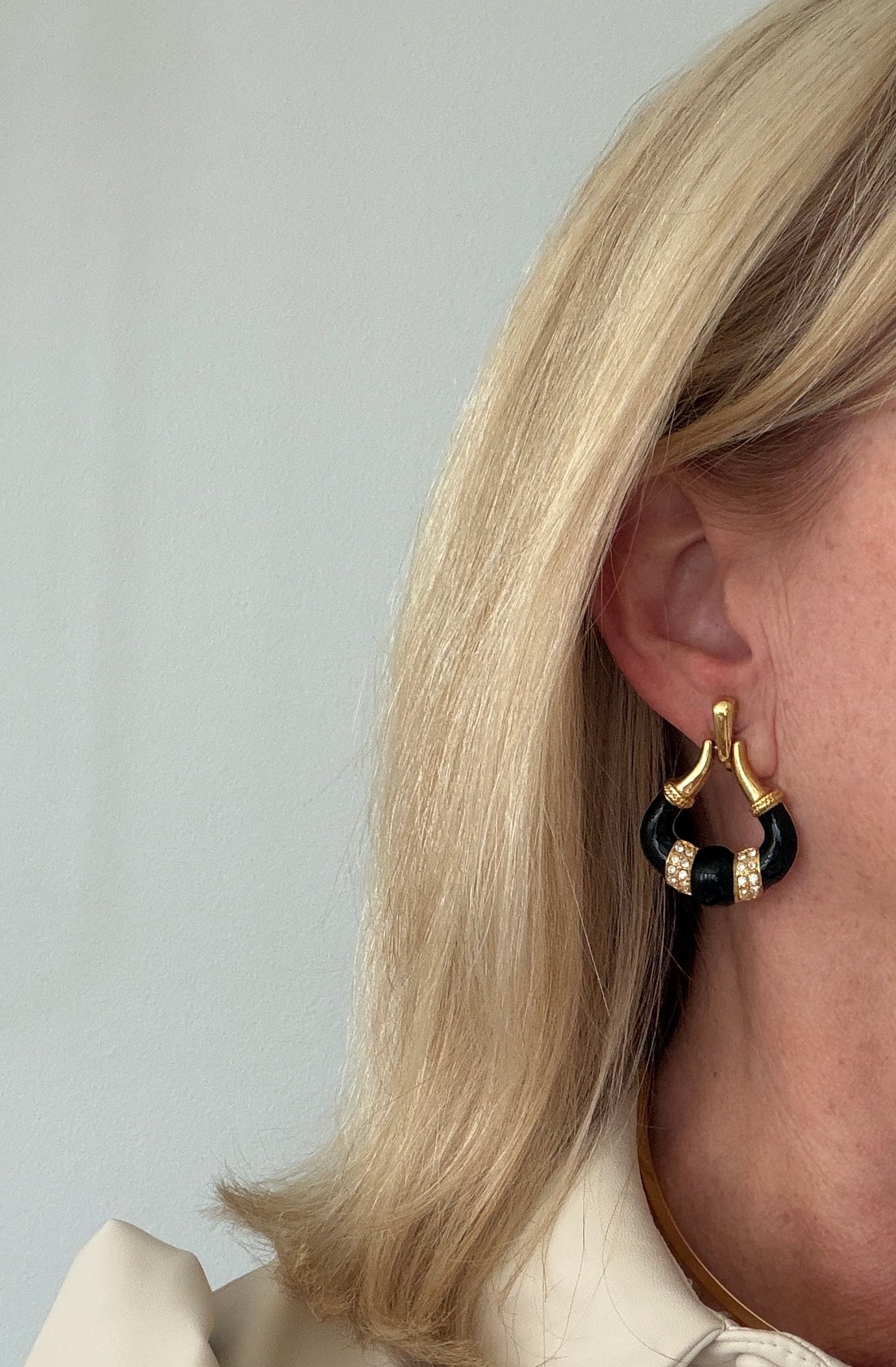 Black Enamel Dangle Earrings
