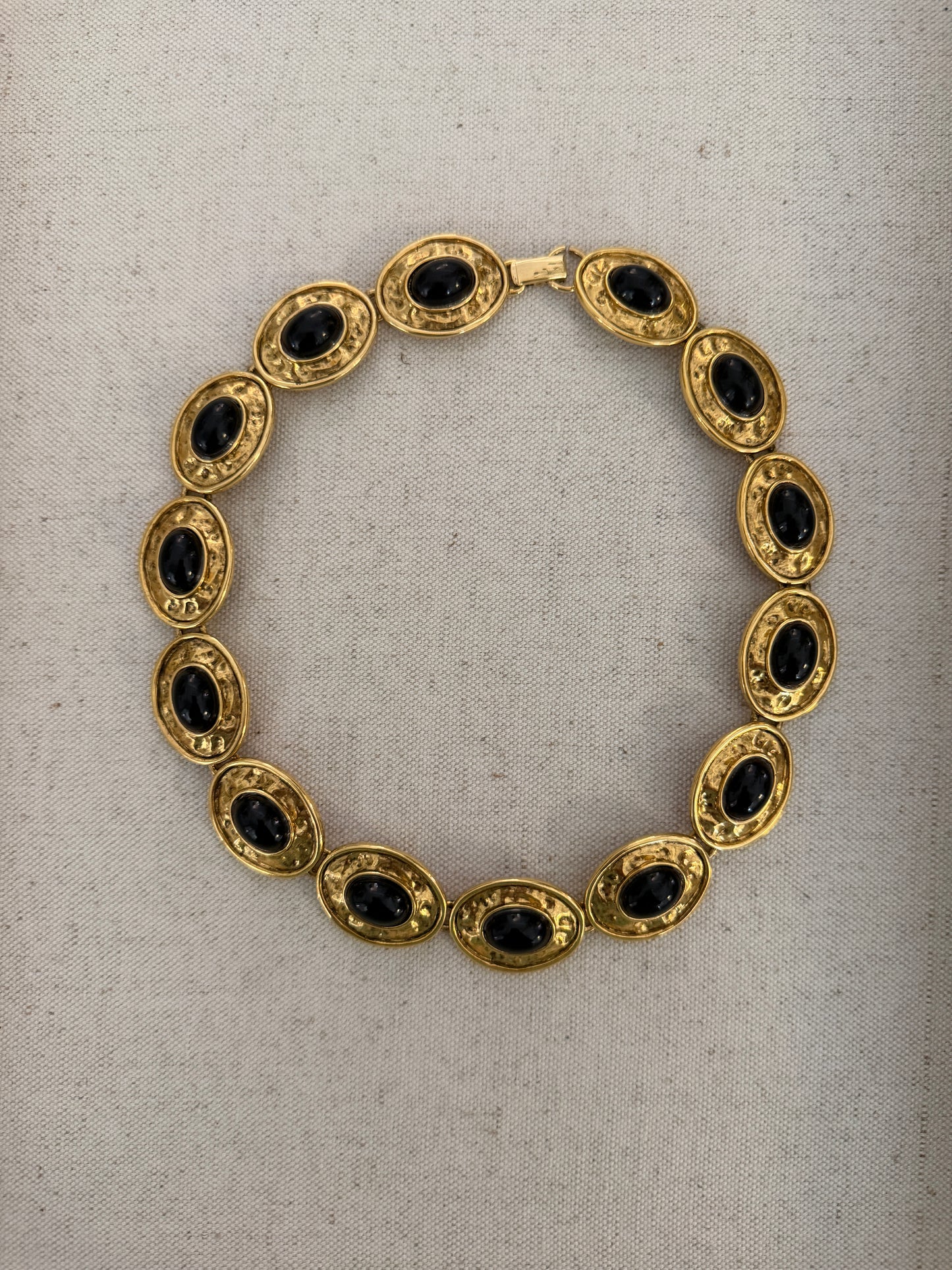 Black Cabochon Necklace