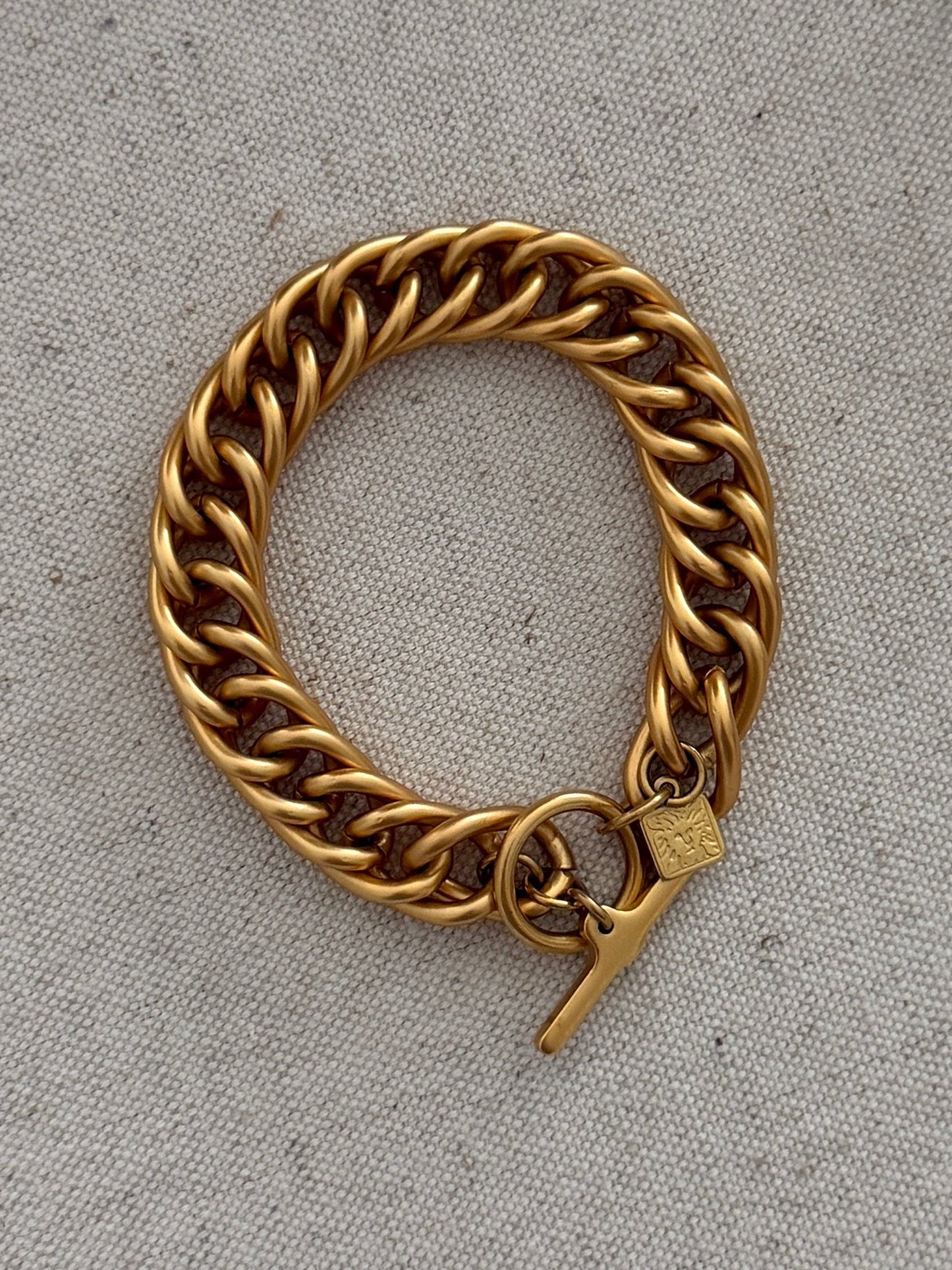 Anne Klein Matte Gold Link Bracelet