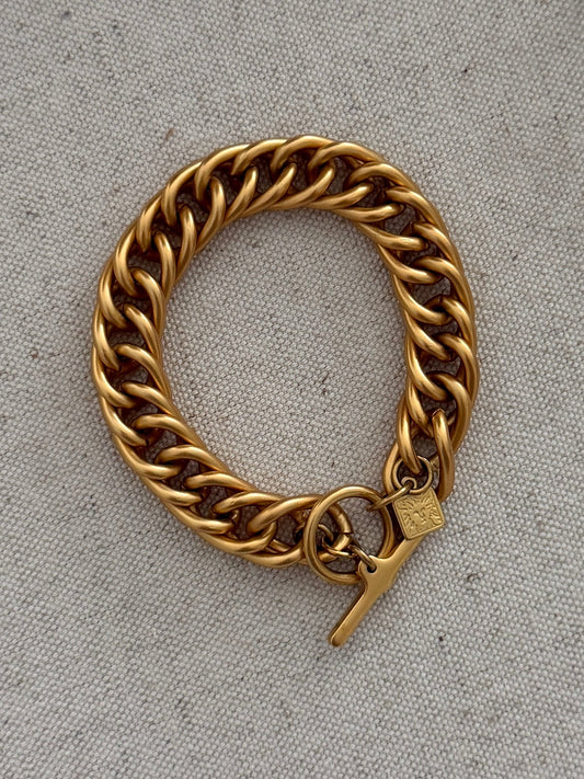Anne Klein Matte Gold Link Bracelet